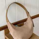 Mira | Suede Crescent Hobo Bag – Effortless Boho Chic