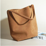 Senna Minimalist Suede Tote Bag – Large Shoulder Bag
