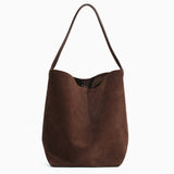 Senna Minimalist Suede Tote Bag – Large Shoulder Bag