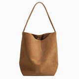 Senna Minimalist Suede Tote Bag – Large Shoulder Bag