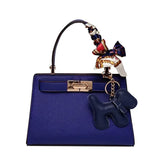 Luna | Black Mini Handbag with Scarf & Charm – Elegant & Playful