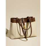 Livia | Elegant Black Leather Tote Bag for Women – Large Shoulder Bag with Gold Lock