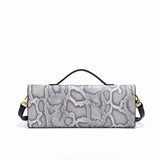 Separhine | Snakeskin Clutch Bag – Faux Leather Evening Bag with Gold Lock