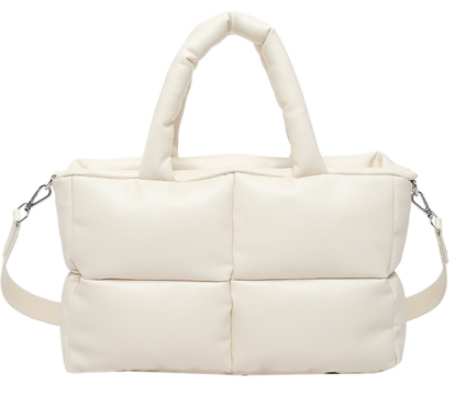 Mia | Brown Puffer Shoulder Bag – Trendy & Cozy