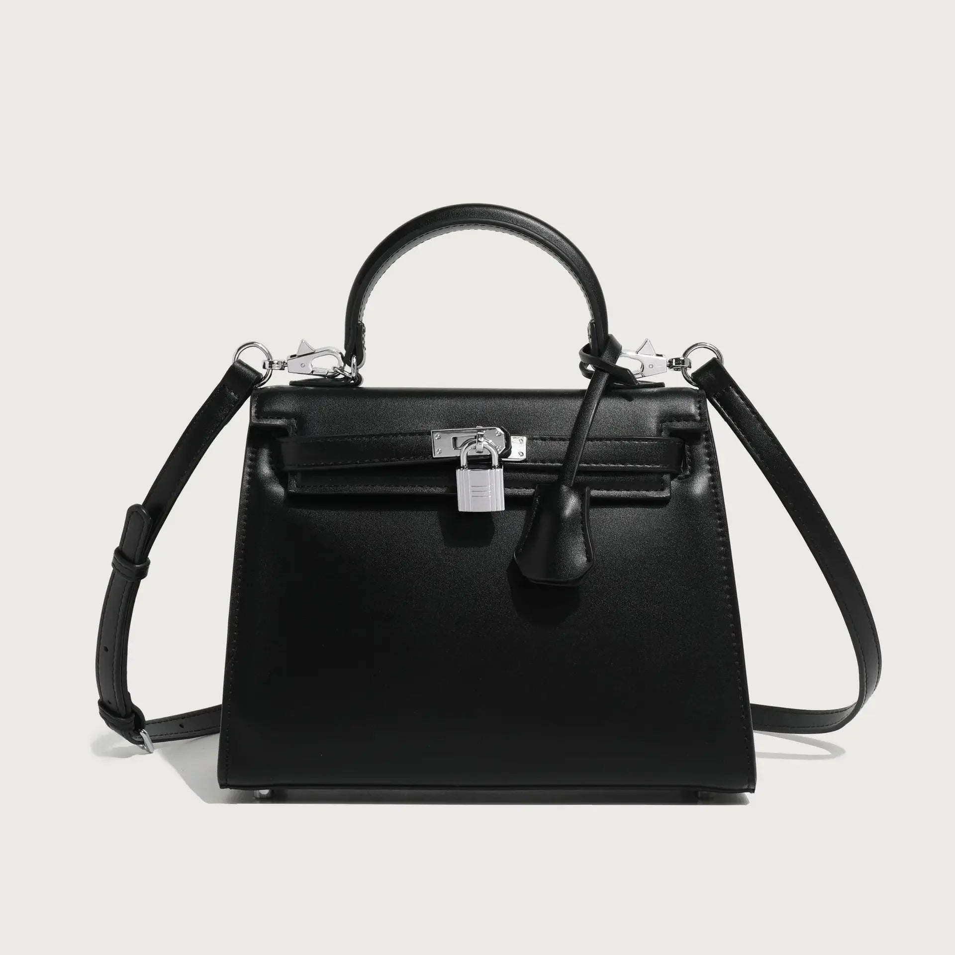 The Rose | Elegant Canvas & Black Leather Handbag – Classic & Timeless