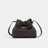 The Louvé | Chic Brown Drawstring Crossbody Bag – Soft & Stylish