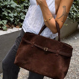 Elena | Brown Suede Handbag – Chic & Sophisticated