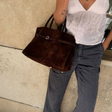 Elena | Brown Suede Handbag – Chic & Sophisticated