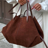 Amelia | Brown Suede Tote Bag – Timeless & Versatile