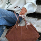 Amelia | Brown Suede Tote Bag – Timeless & Versatile