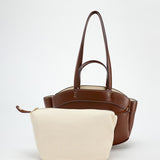 Sophia | Brown Leather Shopper Bag – Elegant & Practical