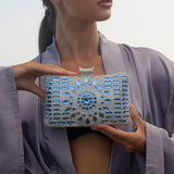 Blue Crystal Clutch – Luxury Rhinestone Mosaic Evening Bag