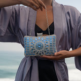 Blue Crystal Clutch – Luxury Rhinestone Mosaic Evening Bag
