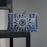 Blue Crystal Clutch – Luxury Rhinestone Mosaic Evening Bag