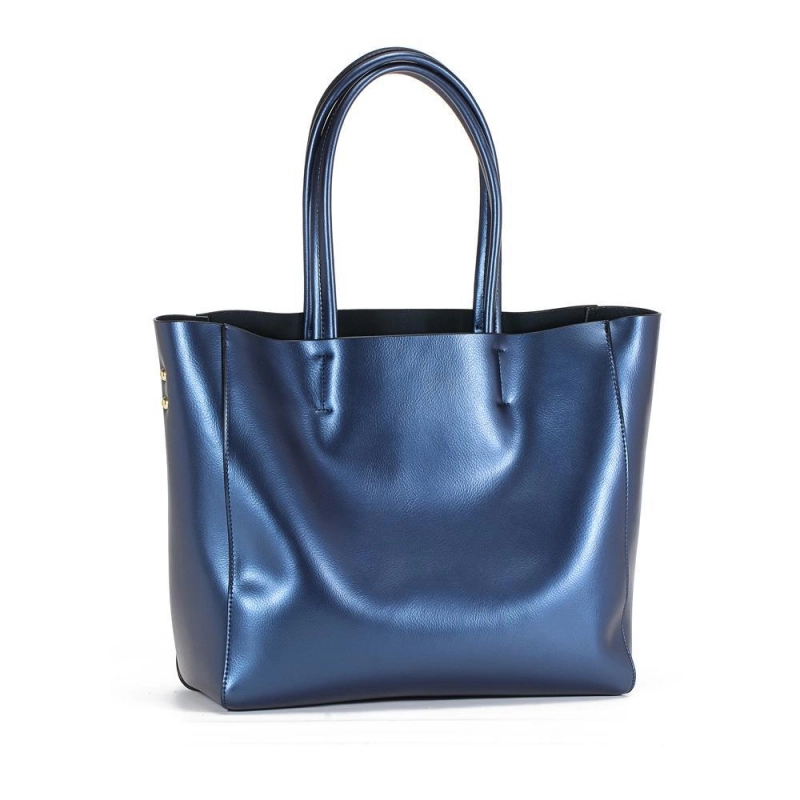 Stella | Silver Leather Tote Bag – Sleek & Luxurious