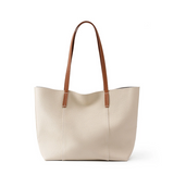 Isabella | Taupe Leather Tote Bag – Chic & Spacious