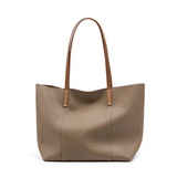 Isabella | Taupe Leather Tote Bag – Chic & Spacious