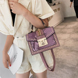 Statement Messenger Bag with Chain Detail and Python Texture