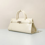 Women’s Full Grain Leather Boston Tote – Silver Hardware