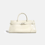 Women’s Full Grain Leather Boston Tote – Silver Hardware