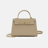 Women’s Mini Leather Chain Top Handle Bag – Gold Hardware
