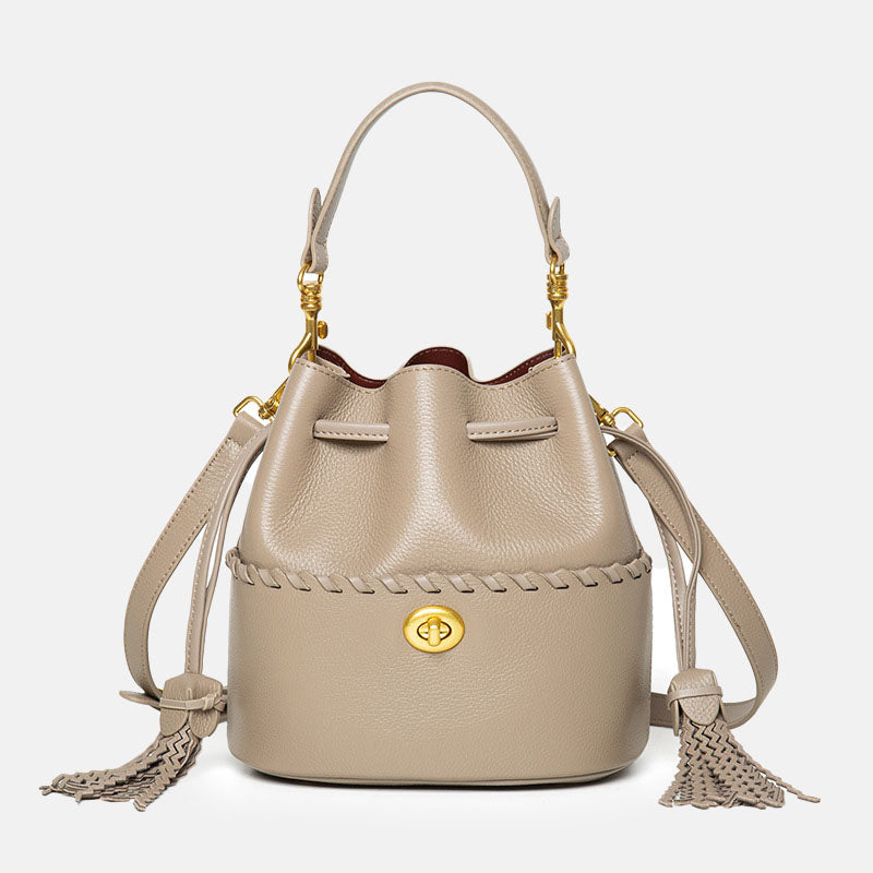 Women’s Leather Bucket Bag – Hand-Stitched Minimalist Design