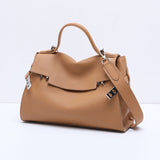 Women’s Leather Shoulder Handbag – Minimalist Structured Design