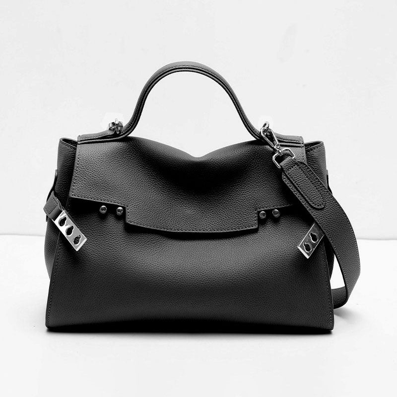 Women’s Leather Shoulder Handbag – Minimalist Structured Design