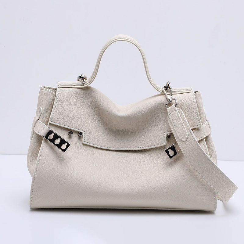 Women’s Leather Shoulder Handbag – Minimalist Structured Design