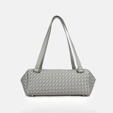 Women's Minimalist Woven Leather Baguette Bag