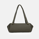 Women's Minimalist Woven Leather Baguette Bag