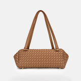 Women's Minimalist Woven Leather Baguette Bag