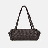 Women's Minimalist Woven Leather Baguette Bag