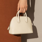Women's Top Grain Leather Shell-Shaped Handbag