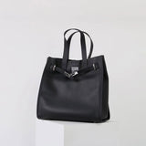 Women's Vintage Top Grain Leather Tote Bag with Silver Hardware