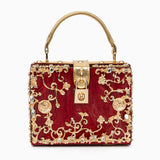 Luxury Gold Embellished Acrylic Evening Clutch Bag – Designer Box Purse for Weddings & Special Occasions