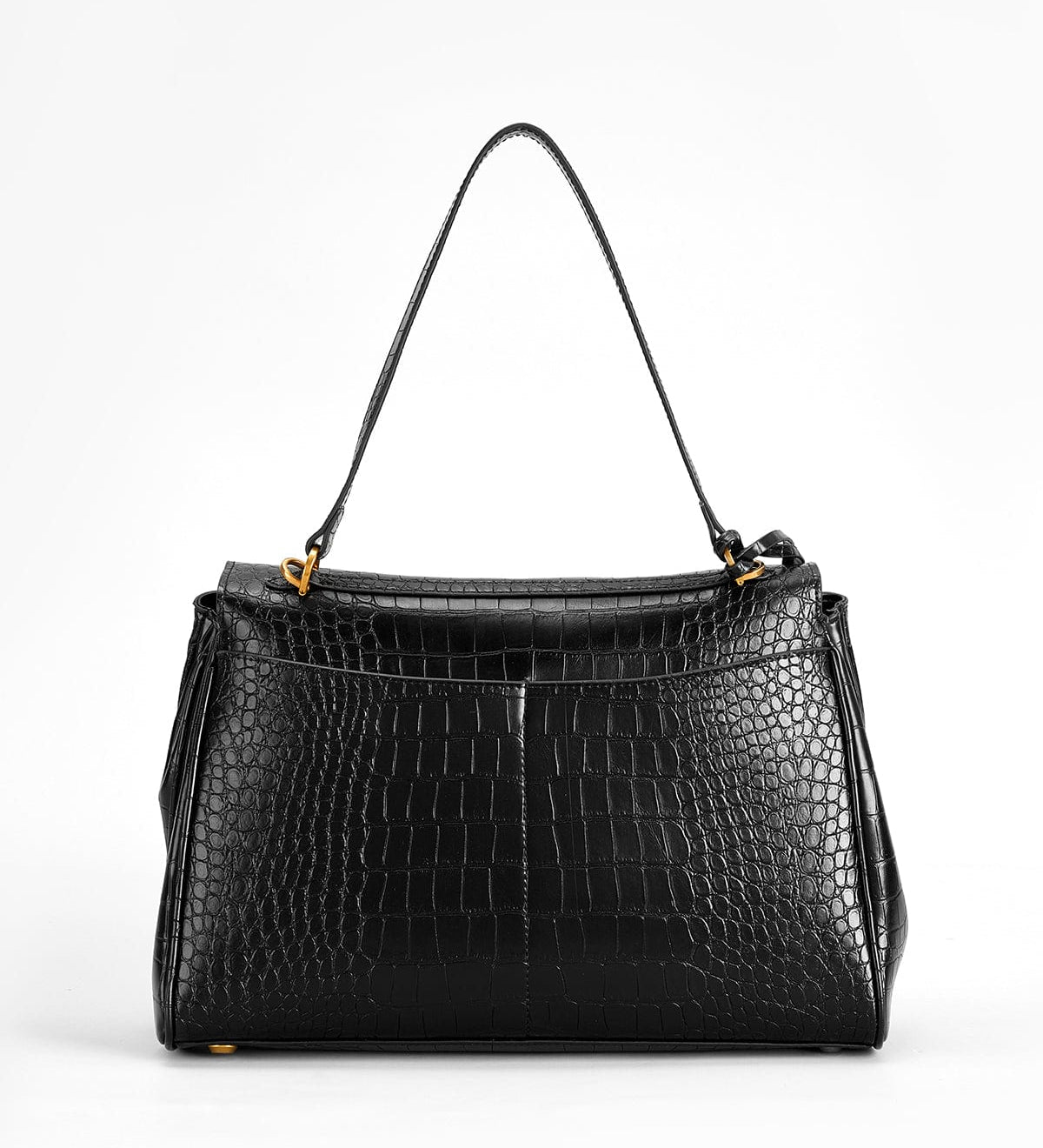 Alexandra | Croc-Embossed Leather Satchel - Aurora-Bags