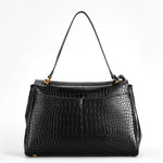 Alexandra | Croc-Embossed Leather Satchel - Aurora-Bags