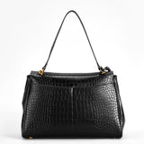 Alexandra | Croc-Embossed Leather Satchel - Aurora-Bags