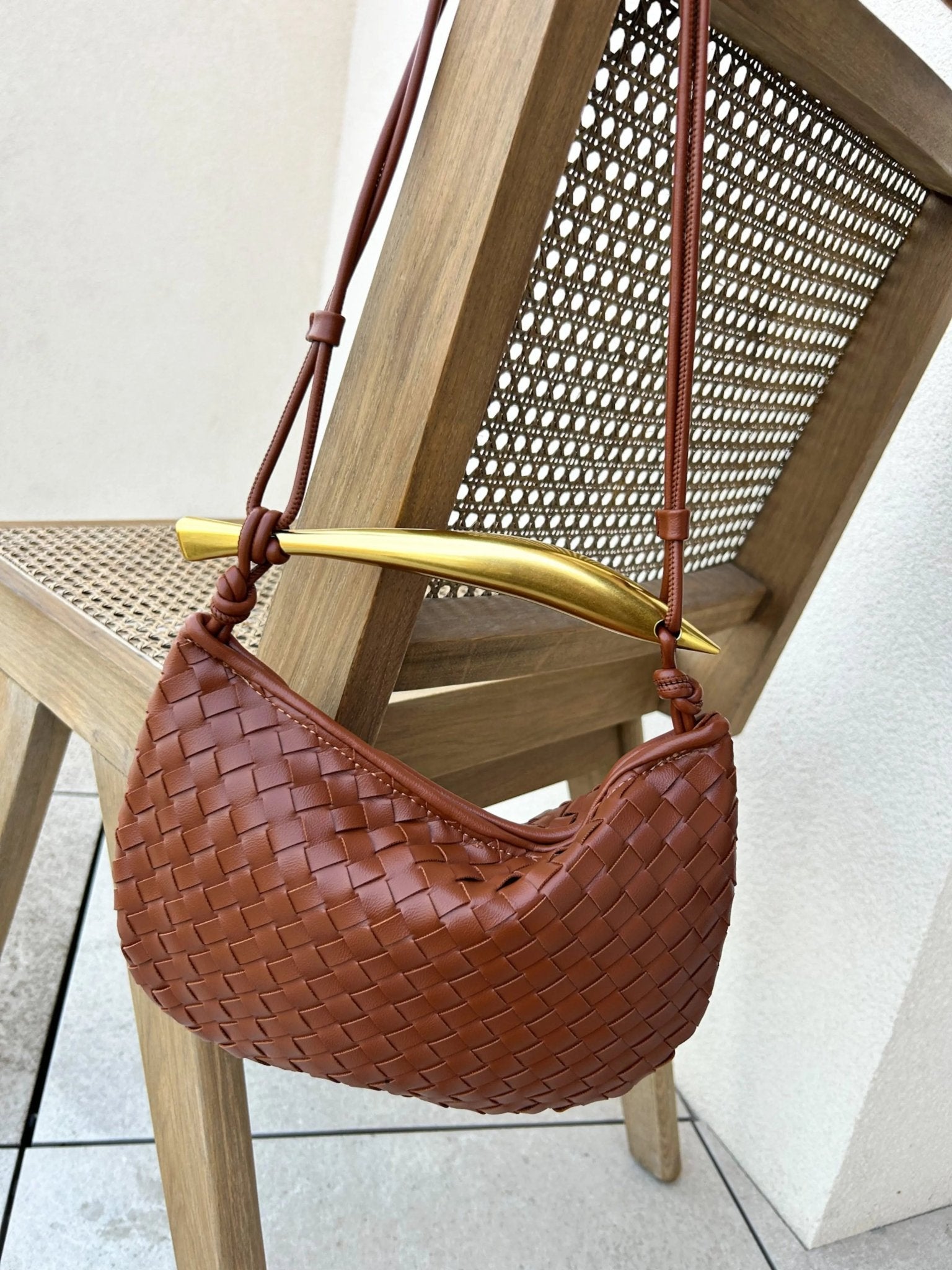 Alexandra Woven Leather Bag  Aurora-Bags