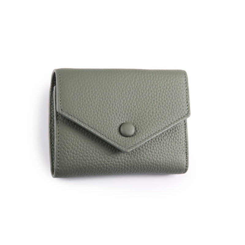 Emma | Orange Pebbled Leather Mini Wallet – Chic & Compact