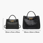 Alyn | Black Woven Leather Tote Bag Mijn winkel