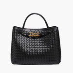 Alyn | Black Woven Leather Tote Bag Mijn winkel