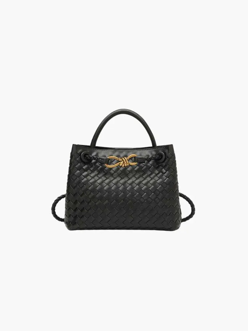 Alyn | Black Woven Leather Tote Bag Mijn winkel