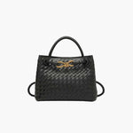 Alyn | Black Woven Leather Tote Bag Mijn winkel