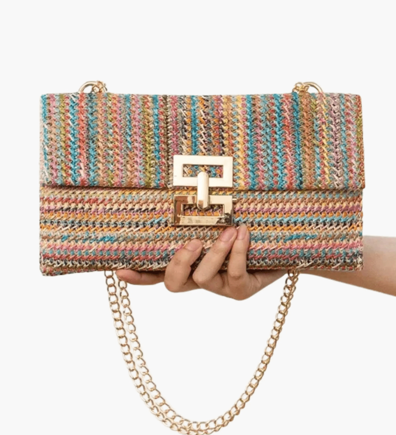 Amelia | Woven Chain Shoulder Bag Feylen.com