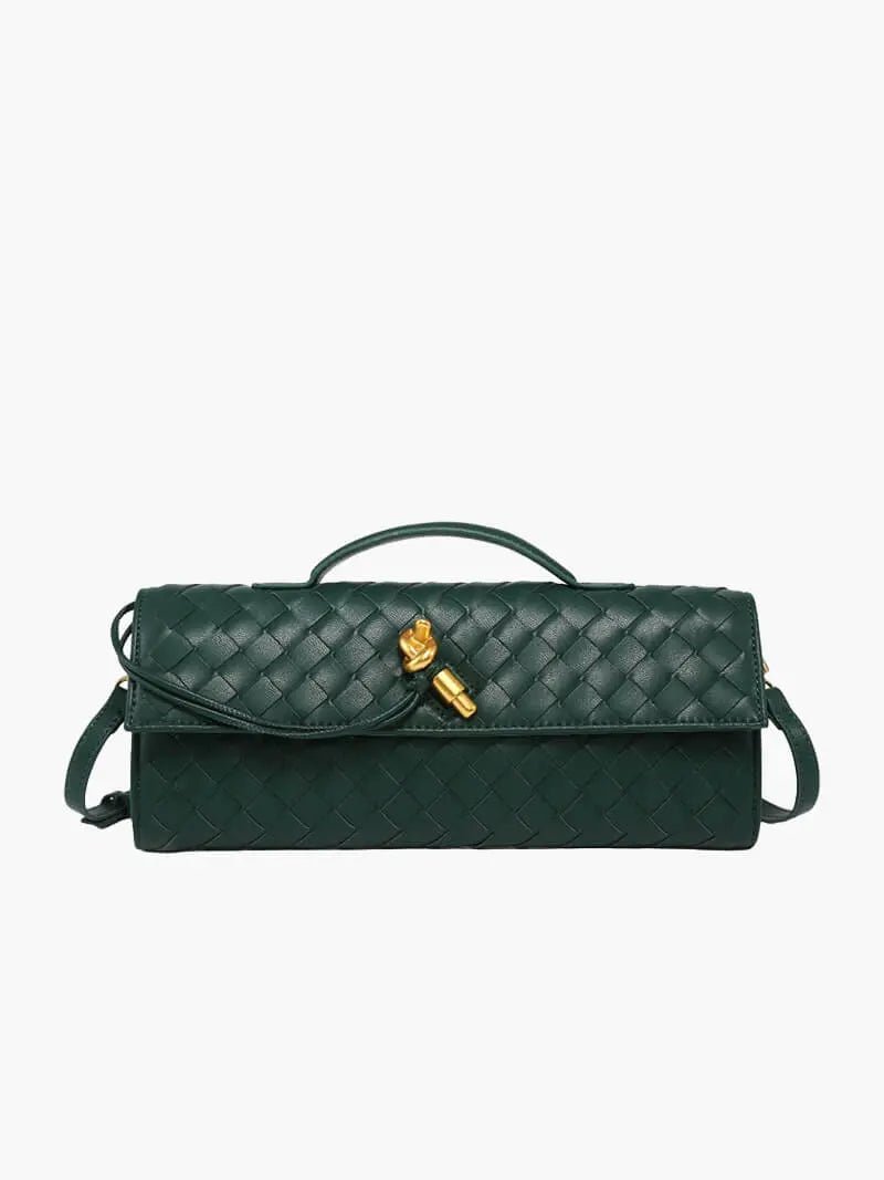 Amy | Black Woven Leather Shoulder Bag Mijn winkel