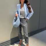 Aurora Woven Lamb Leather Hobo Bag – Light Blue Handmade in Italy