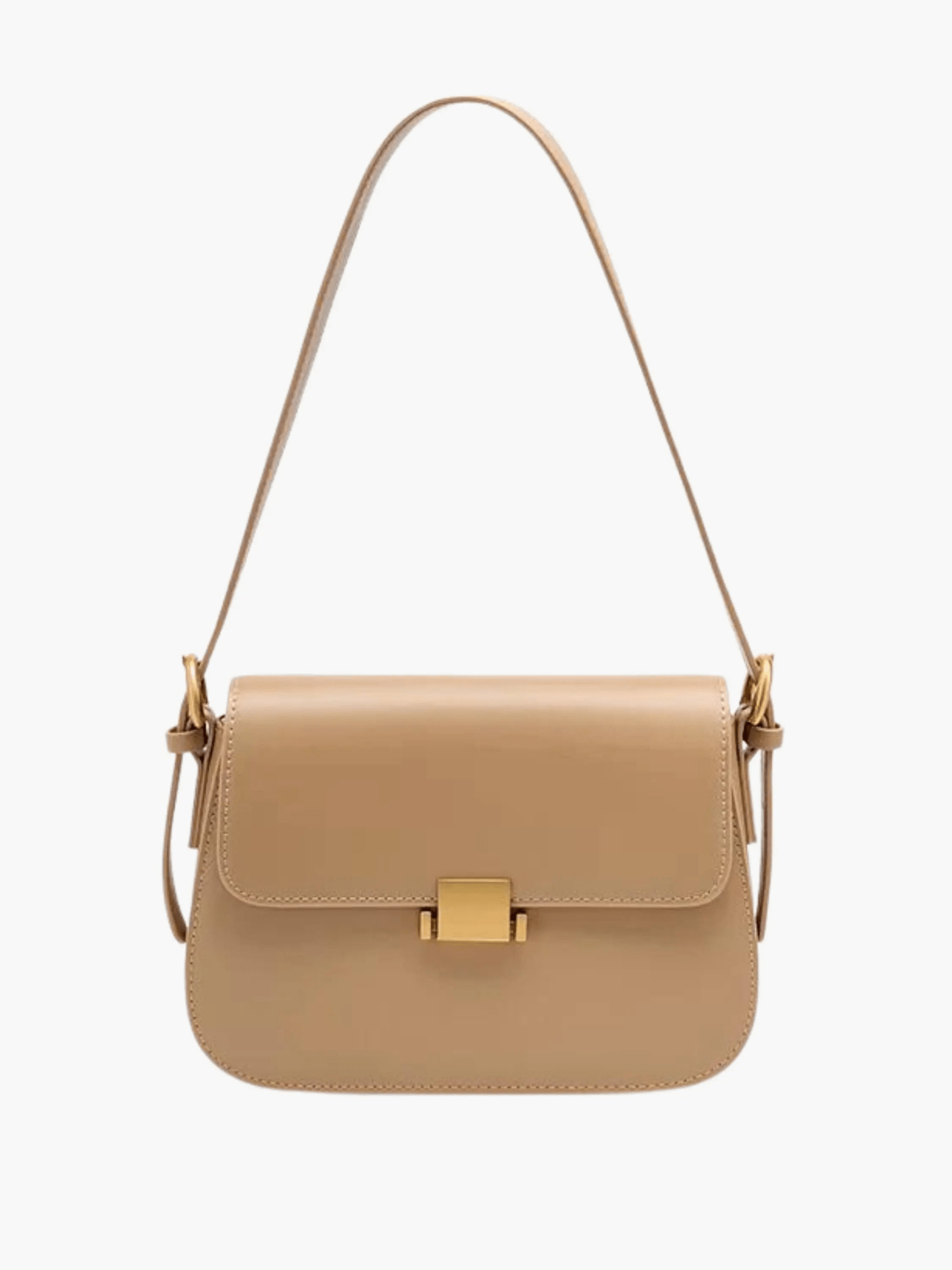 Ava | Sleek Leather Shoulder Bag with Golden Hardware Feylen.com