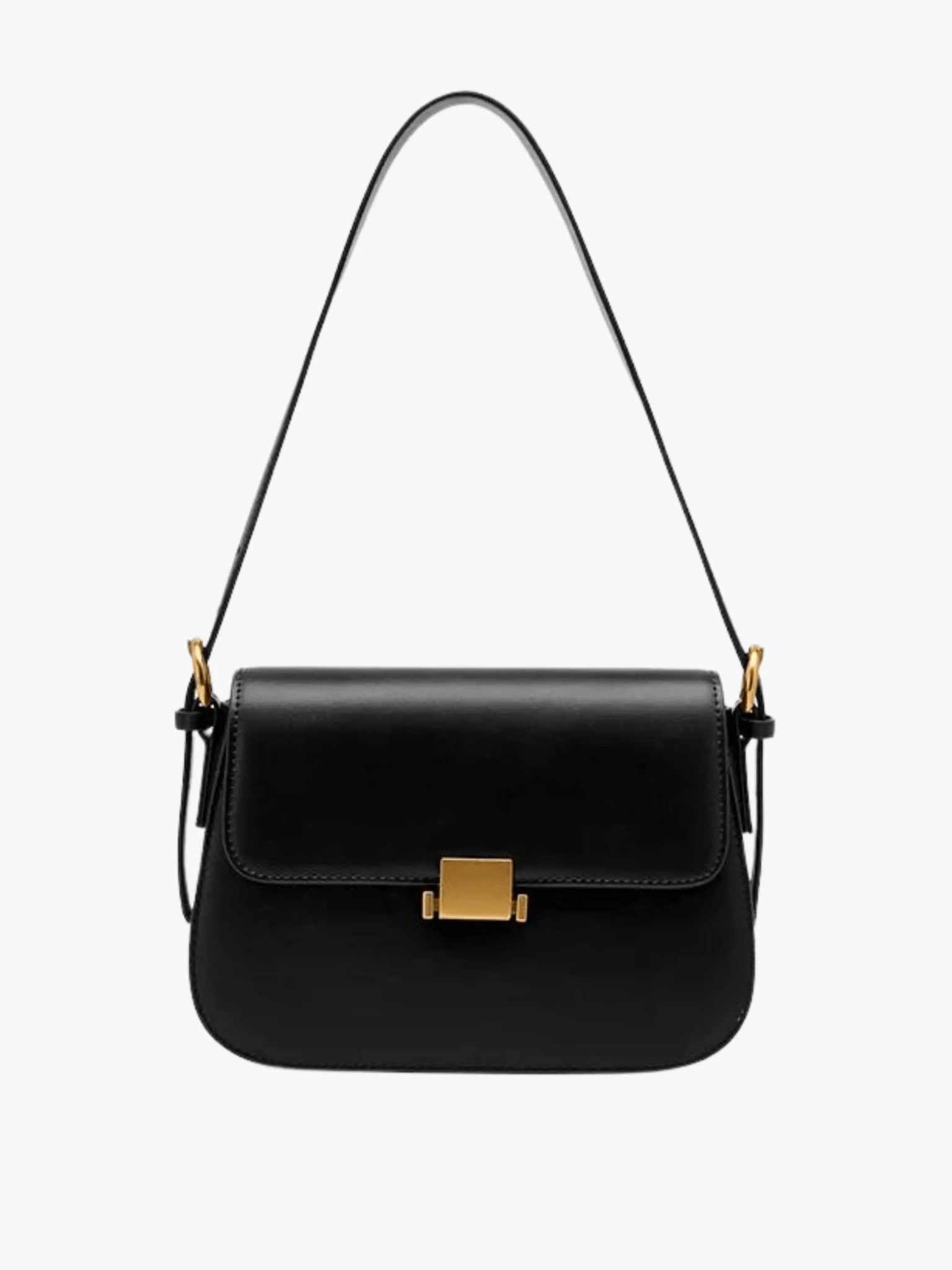 Ava | Sleek Leather Shoulder Bag with Golden Hardware Feylen.com